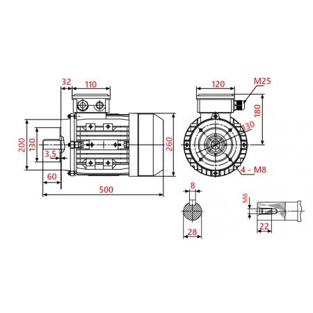 SILNIK ELEKTRYCZNY 7,5kW 400/690V 1450obr 3FAZOWY